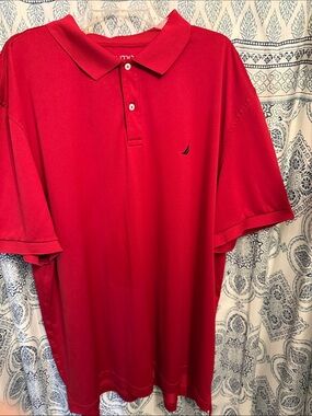 Nautica Men’s Red Polo with Sail Embroidered Logo